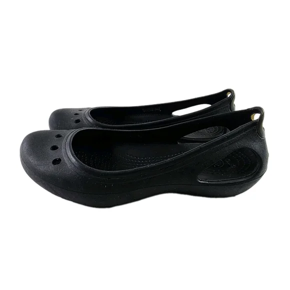 Crocs Kadee Ballet Flats Mary Jane Women’s 7 Closed Toe Slingback Black Shoes - Picture 3 of 6
